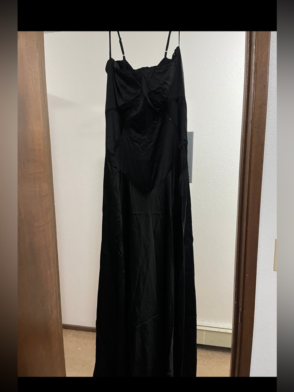 House of CB London Anabella Black Satin Maxi Dress - Picture 3 of 11